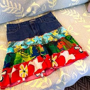 Soft, flow-y denim and fabric skirt from boutique in Key West, Florida.